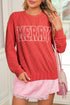 Corded Rib Outline MERRY Letter Drop Shoulder Crewneck Long Sleeve Top